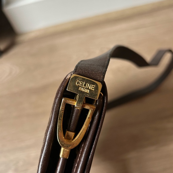 RARE Vintage Celine Carriage Horsebit Gold Logo Turn-lock Shoulder Bag - Picture 8 of 11